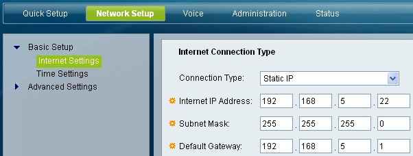 Cisco SPA112 statyczny adres IP
